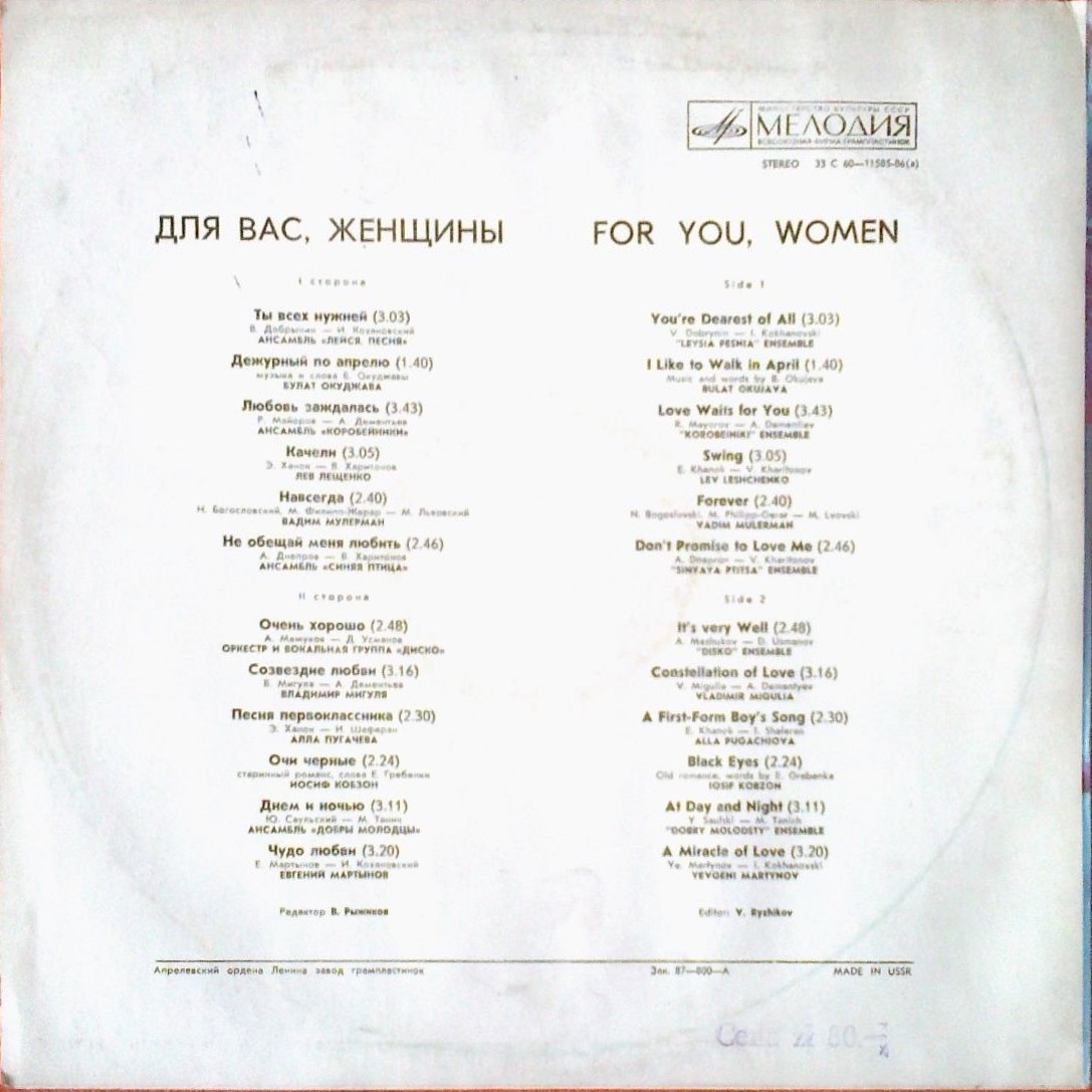 Для вас, женщины!