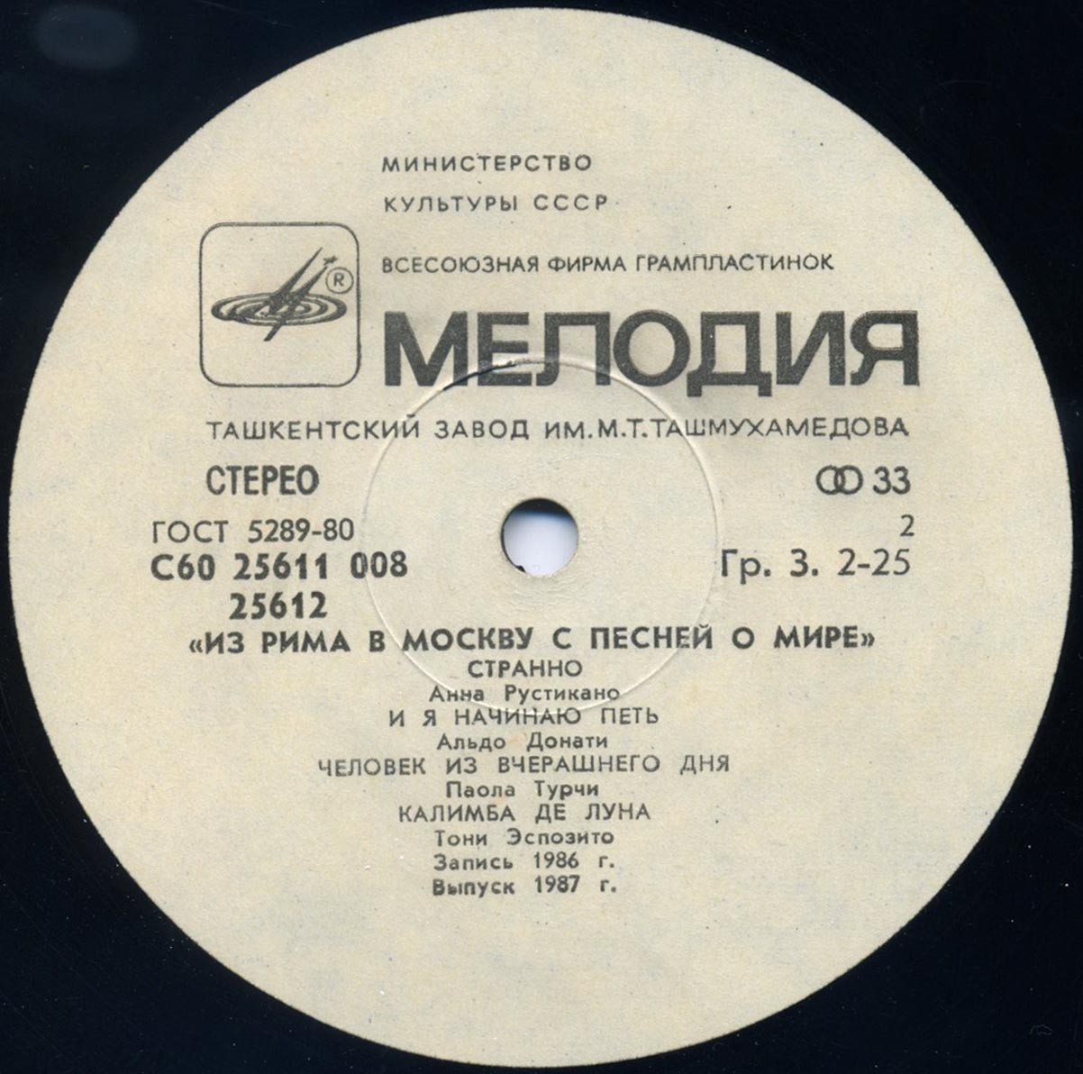 ИЗ РИМА В МОСКВУ С ПЕСНЕЙ О МИРЕ