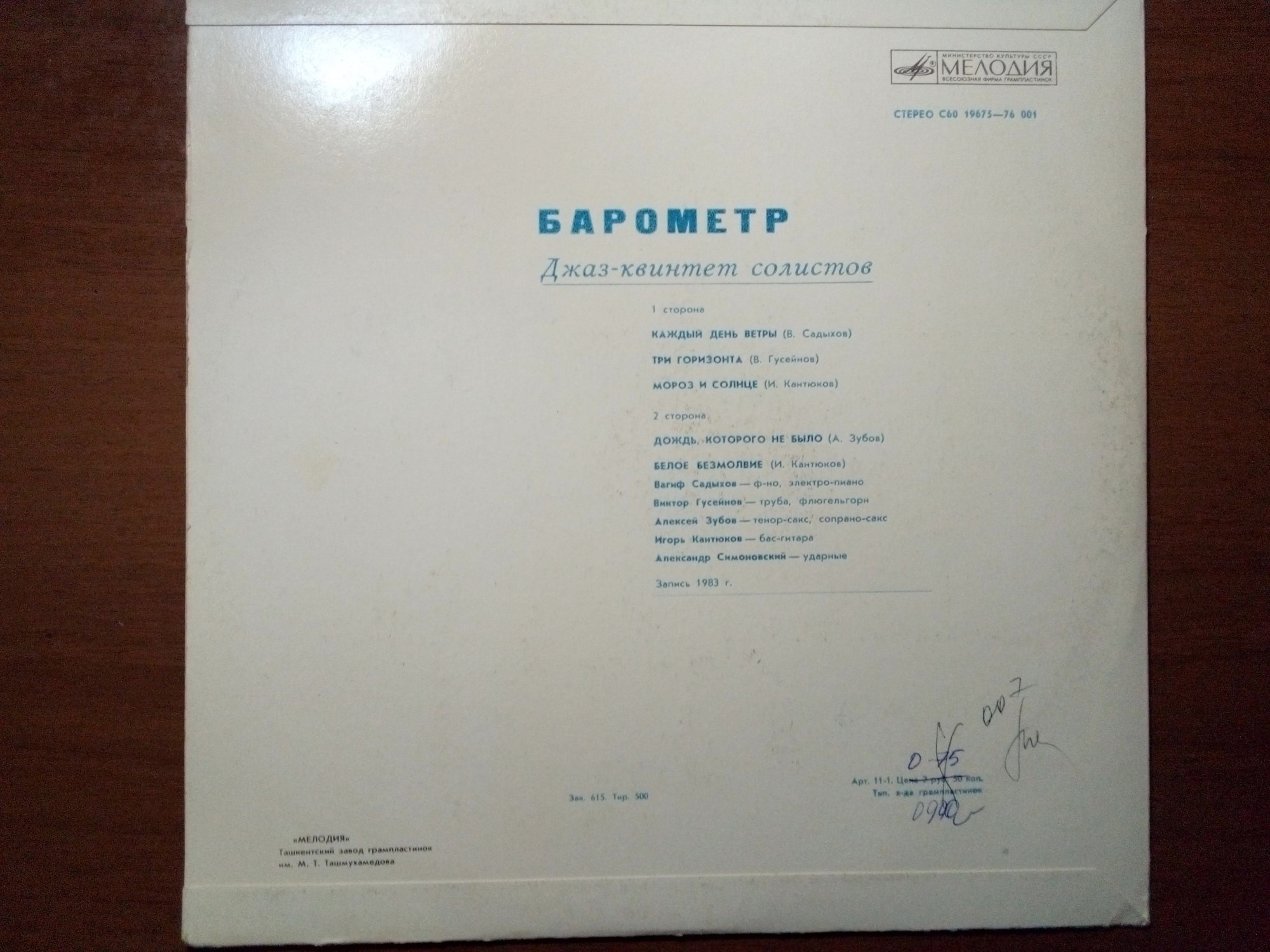 «Барометр». Джаз-квинтет солистов