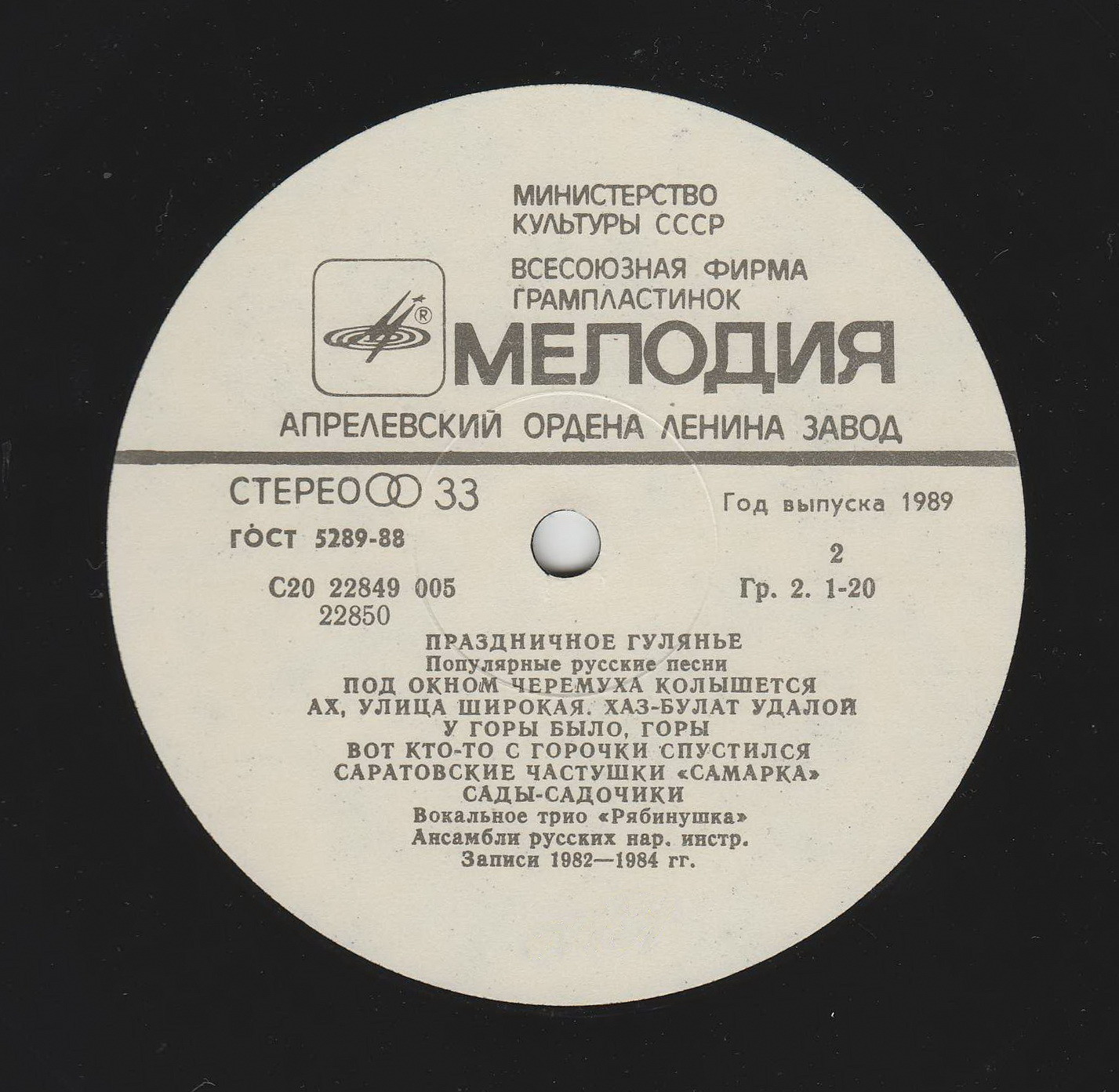 Праздничное гулянье. Популярные русские песни