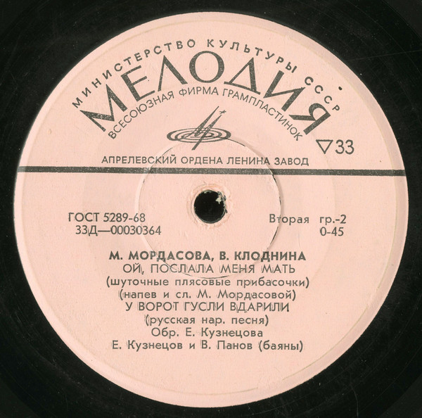 Мария Мордасова, Валентина Клоднина