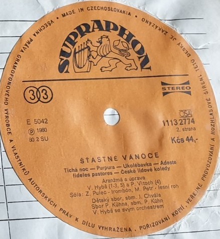 Stastne vanoce [по заказу чешской фирмы SUPRAPHON 1113 2774]