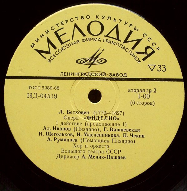 Л. Бетховен. «Фиделио», опера. А.Мелик-Пашаев