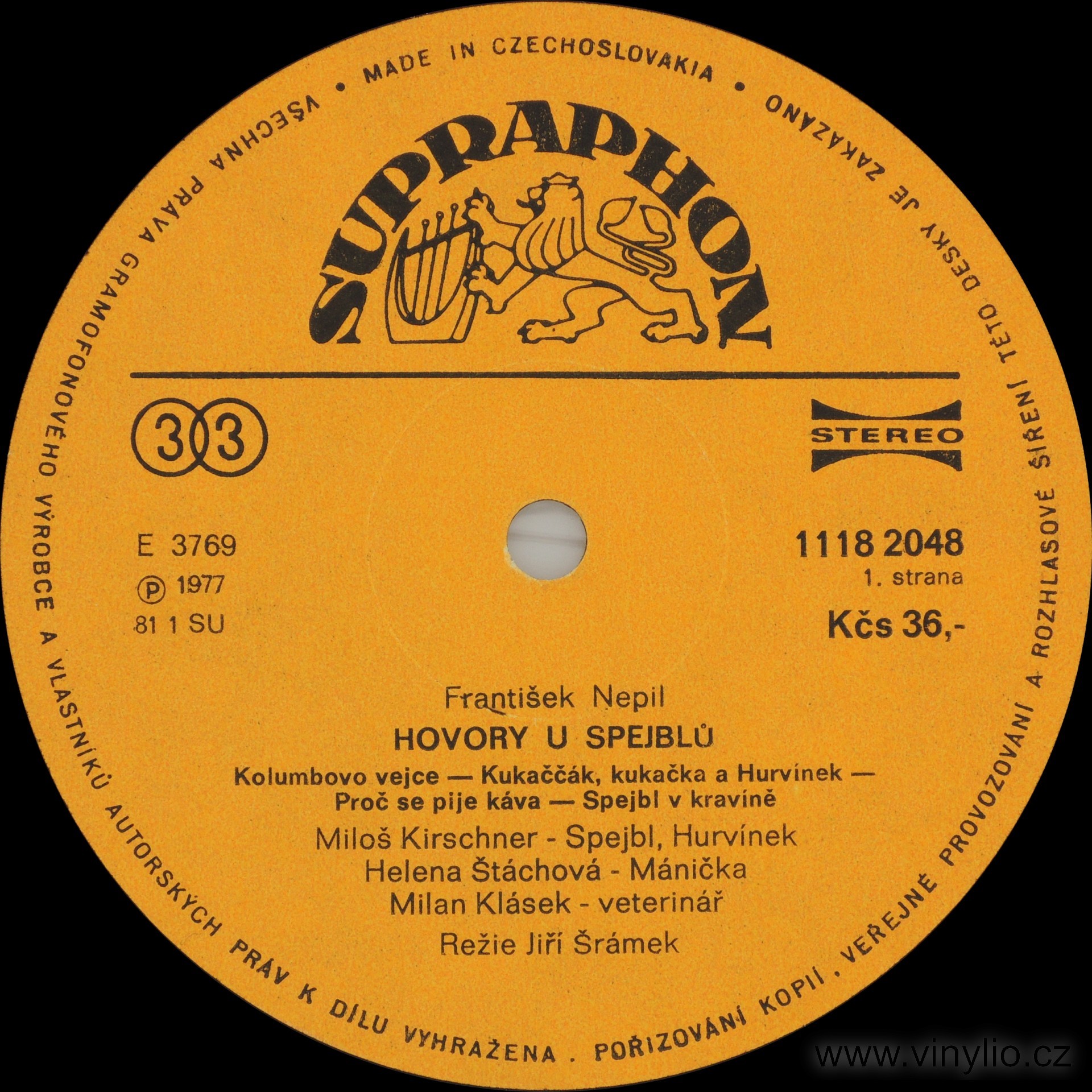 František Nepil ‎– Hovory U Spejblů  [по заказу чешской фирмы SUPRAPHON 1118 2048]