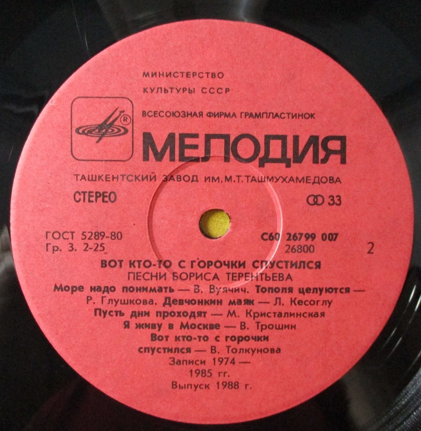 "Вот кто-то с горочки спустился". Песни Бориса ТЕРЕНТЬЕВА