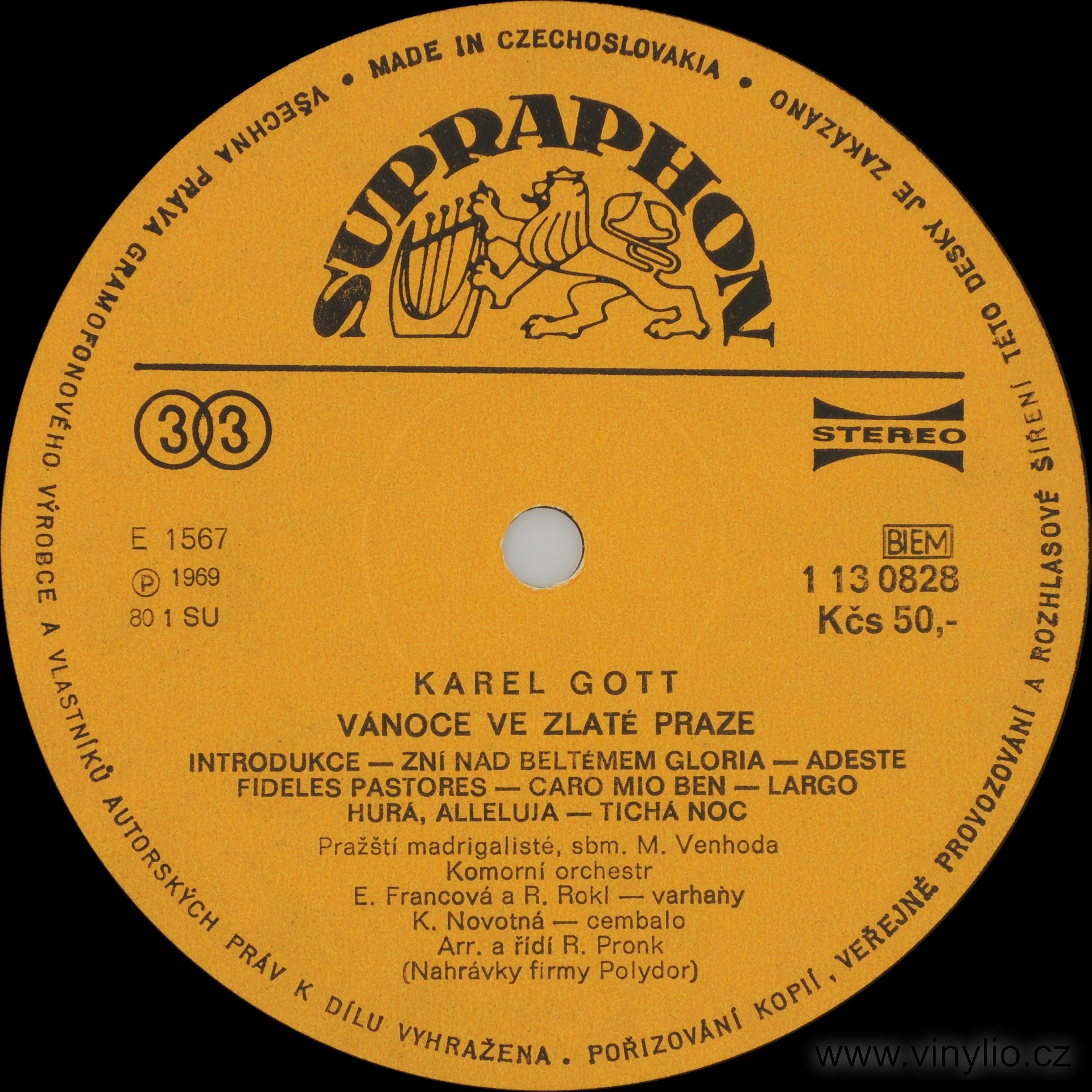 Karel Gott ‎– Vánoce Ve Zlaté Praze  [по заказу чешской фирмы SUPRAPHON 1113 3004]
