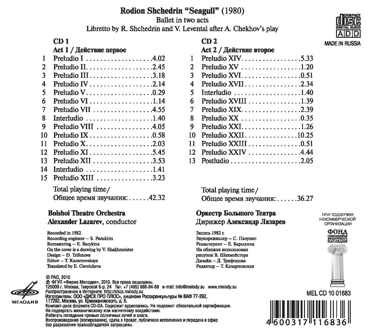Родион Щедрин. Балет "Чайка"