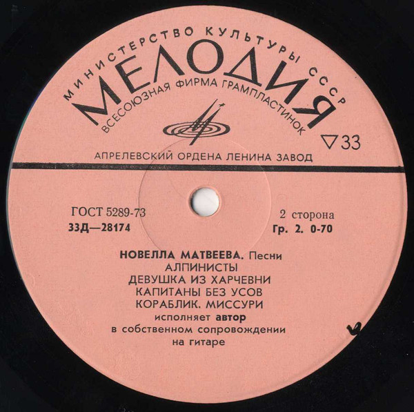 Песни Новеллы Матвеевой