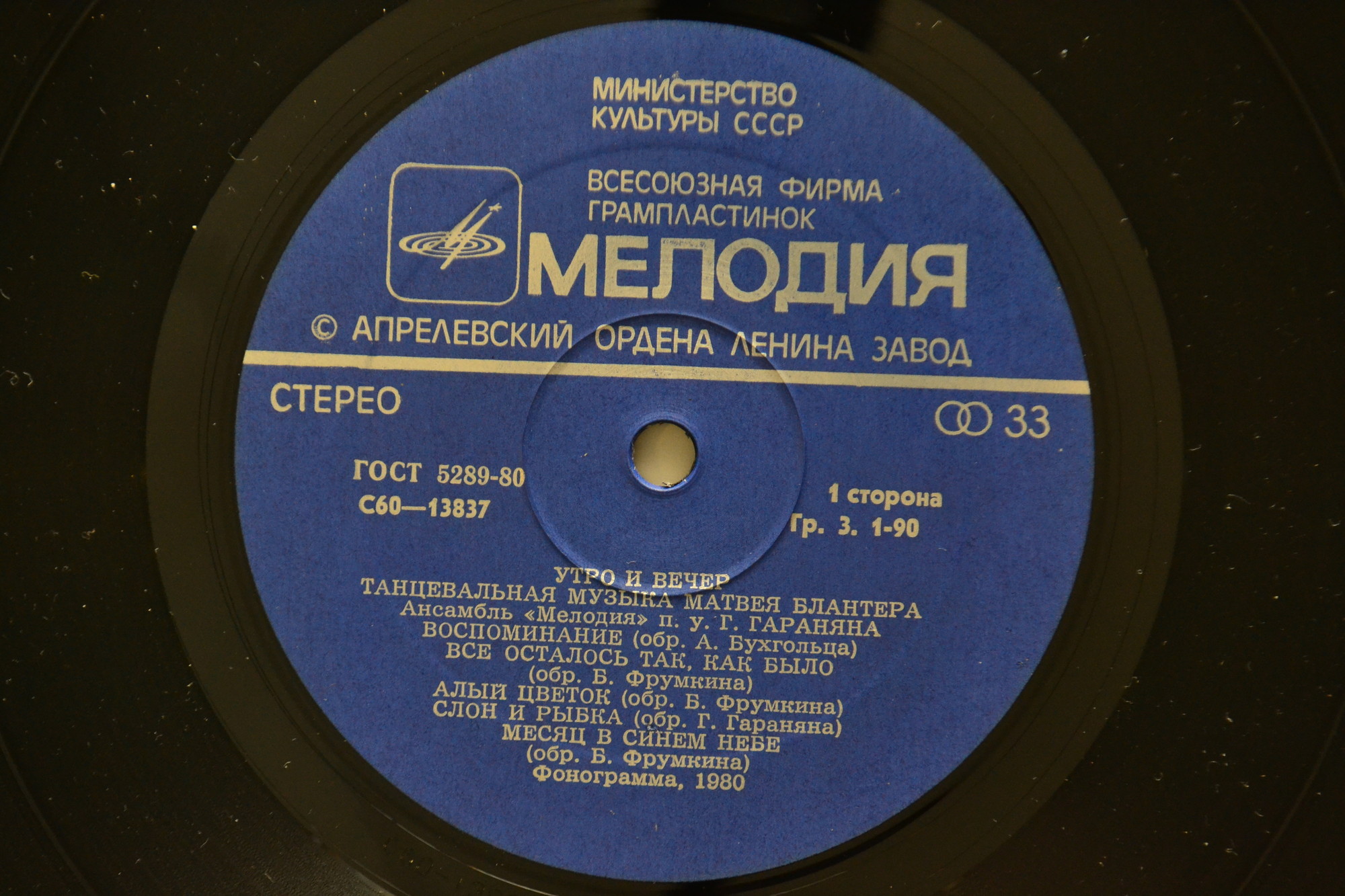 Ансамбль "Мелодия" - «Утро и вечер». Танцевальная музыка М. БЛАНТЕРА