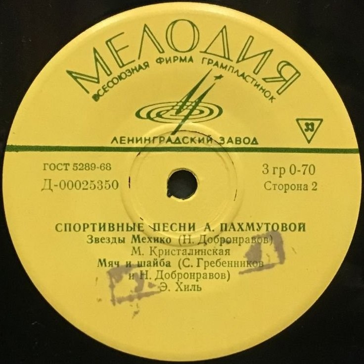 Спортивные песни А. Пахмутовой