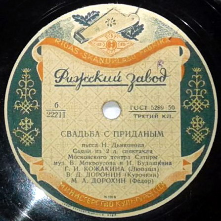 Свадьба с приданым, сцена из 2 д. спектакля