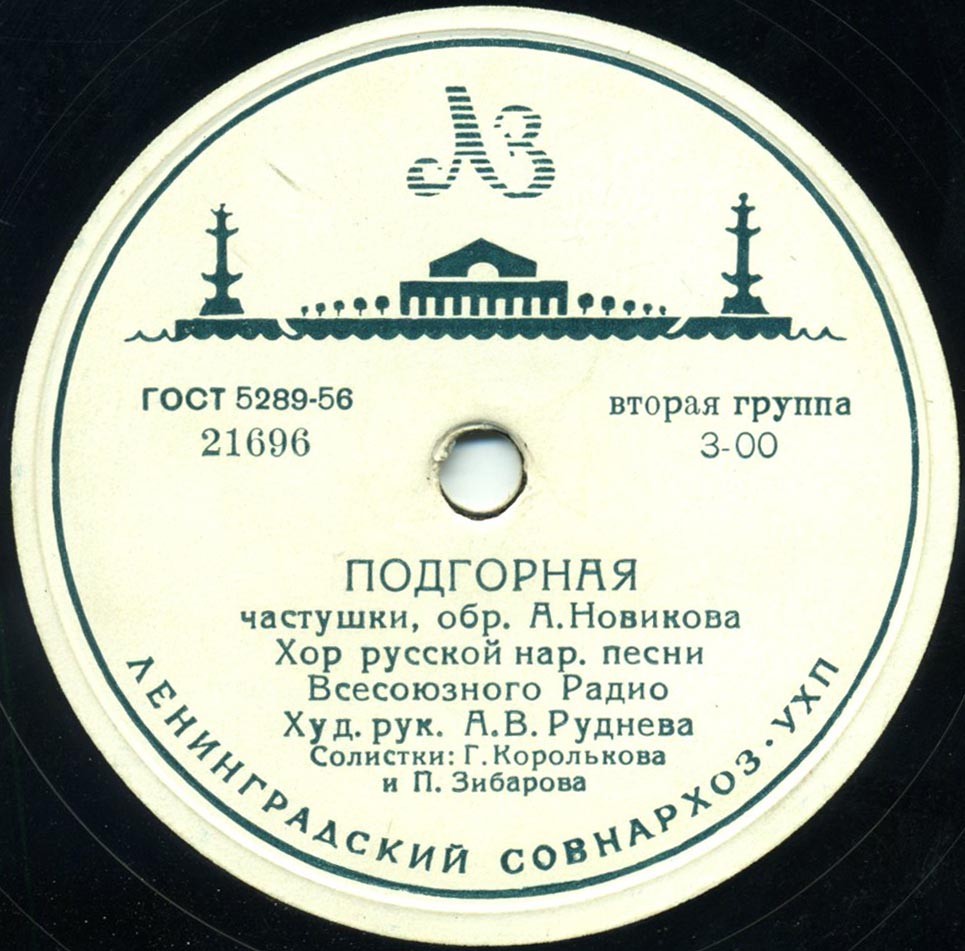 ХОР РУССКОЙ НАР. ПЕСНИ ВСЕСОЮЗНОГО РАДИО, худ. рук. А. Руднева