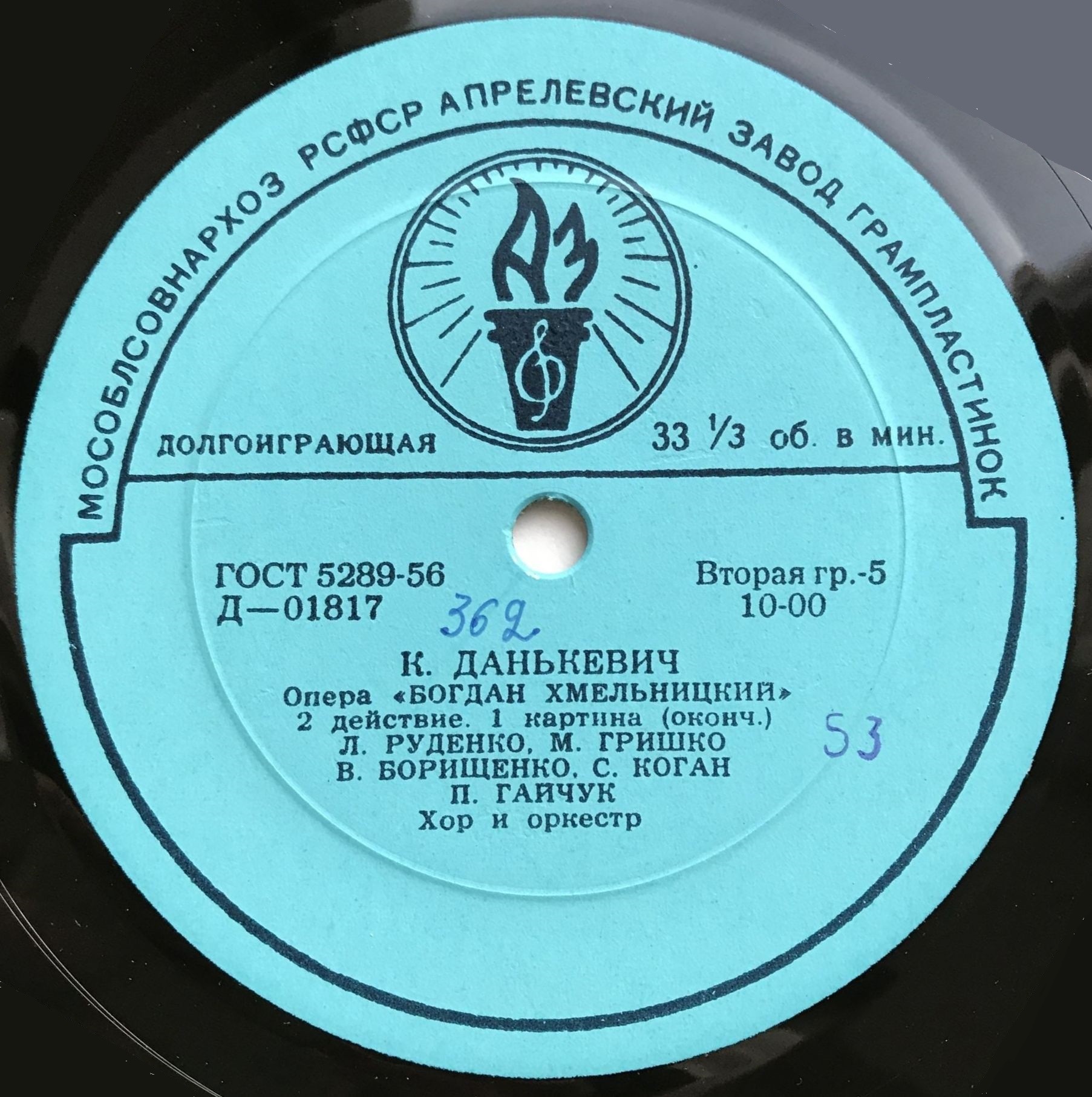 К. ДАНЬКЕВИЧ (1905). "Богдан Хмельницкий", опера в 4 действиях (на украинском языке)