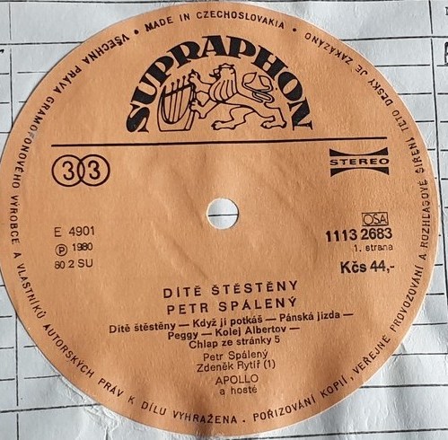 Petr Spálený ‎– Dítě Štěstěny [по заказу чешской фирмы SUPRAPHON 1113 2683]