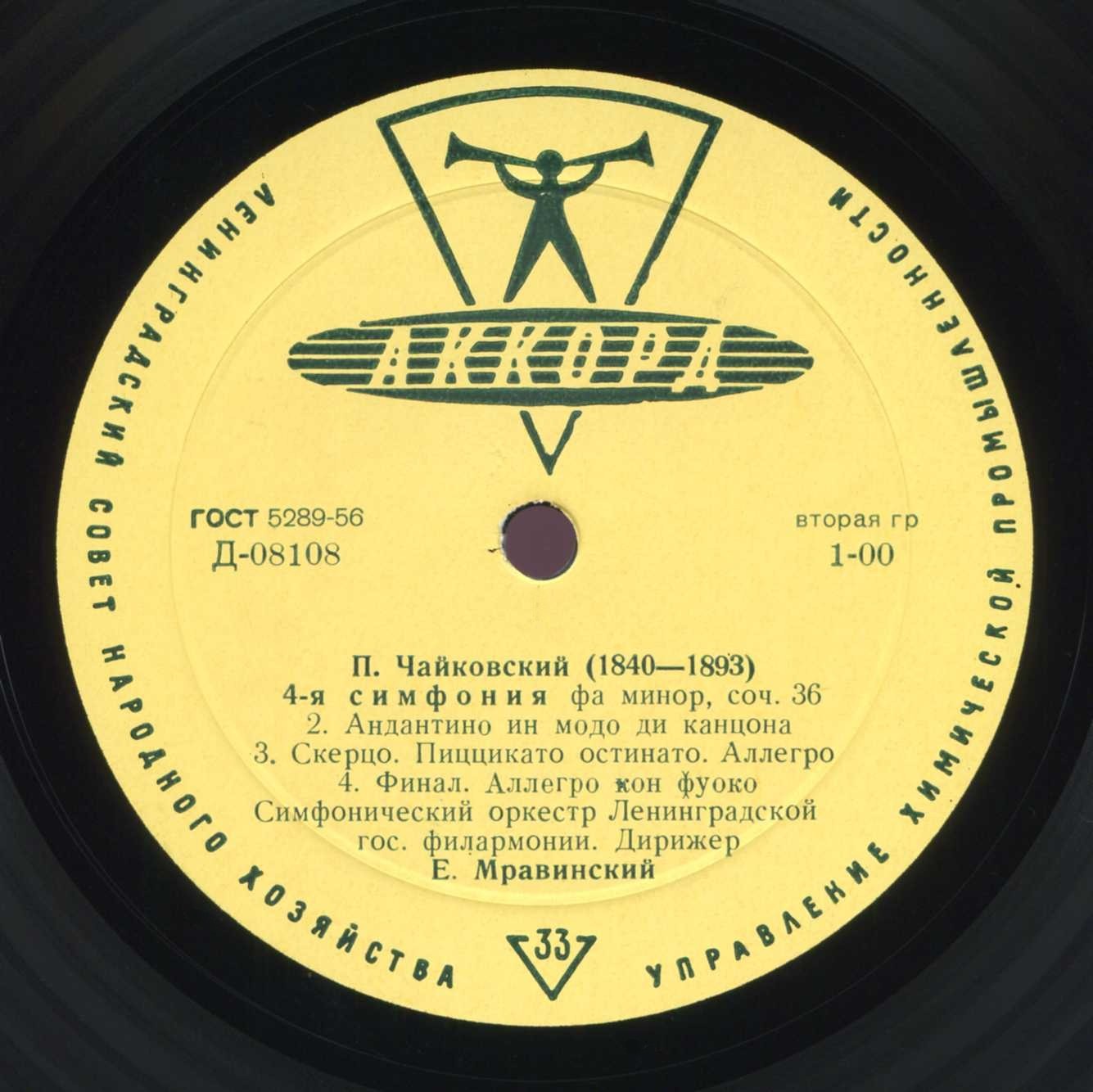 П. ЧАЙКОВСКИЙ Симфония № 4 (Е. Мравинский, СО ЛГФ)