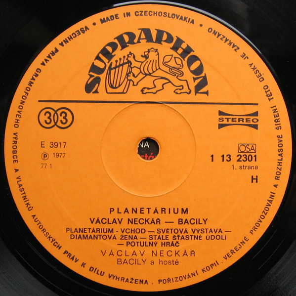 Václav Neckář & Bacily ‎– Planetárium [по заказу чешской фирмы SUPRAPHON 1 13 2301-02]