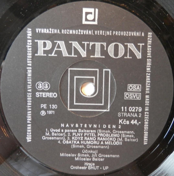 Miroslav Šimek a Jiri Grossmann. Návštěvní Den 2 [по заказу чешской фирмы PANTON 11 0279]