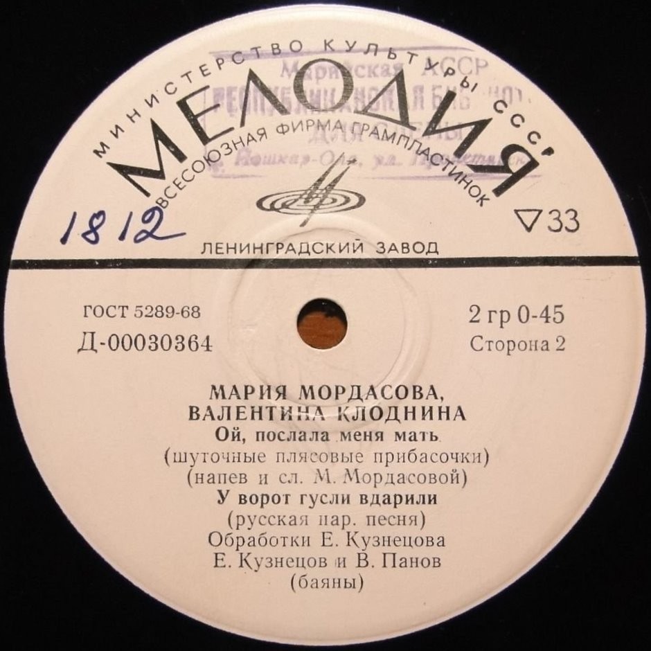 Мария Мордасова, Валентина Клоднина