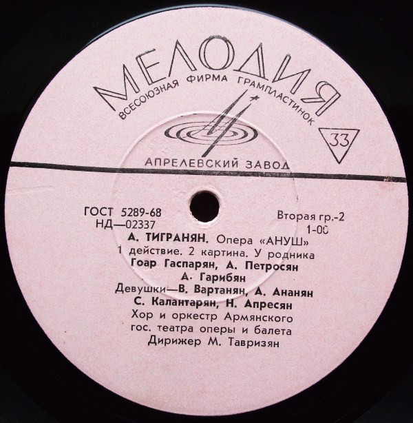 А. Тигранян. «Ануш», опера в 5 действиях (на армянском языке)