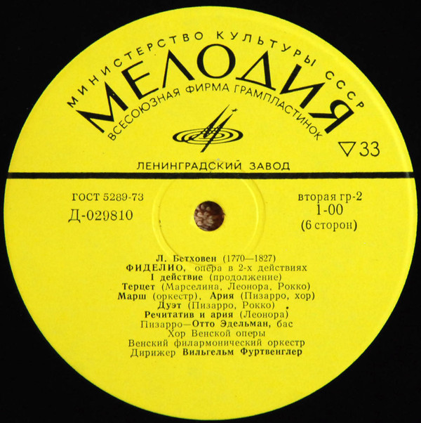 Л. Бетховен: Фиделио, опера в 2 действиях (В. Фуртвенглер)