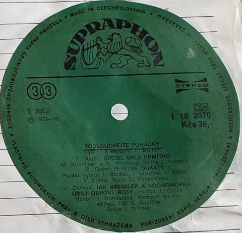 Poslouchejte pohadky [по заказу чешской фирмы SUPRAPHON 1 18 2070]