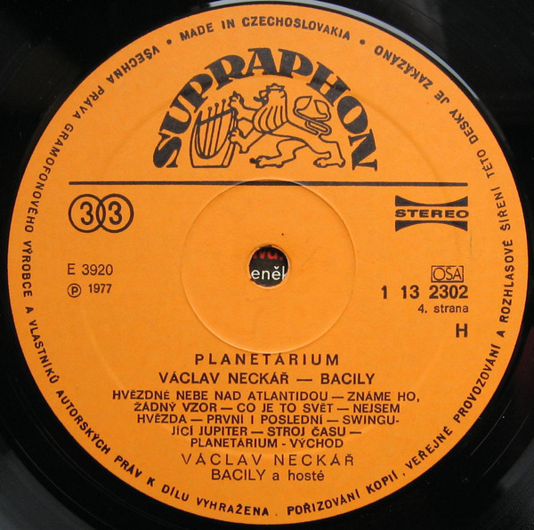 Václav Neckář & Bacily ‎– Planetárium [по заказу чешской фирмы SUPRAPHON 1 13 2301-02]