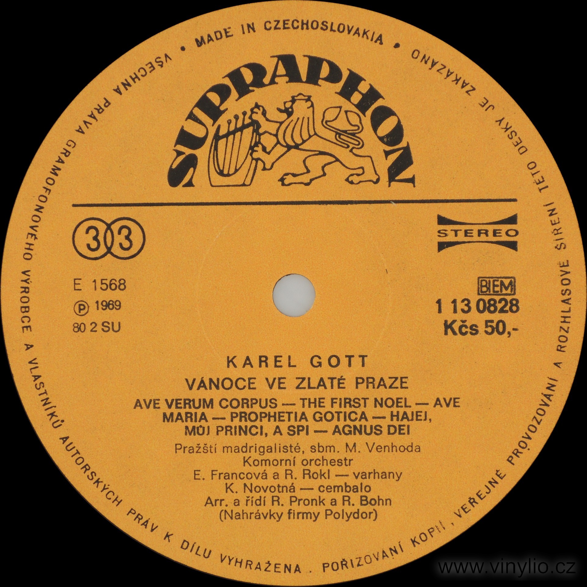 Karel Gott ‎– Vánoce Ve Zlaté Praze  [по заказу чешской фирмы SUPRAPHON 1113 3004]