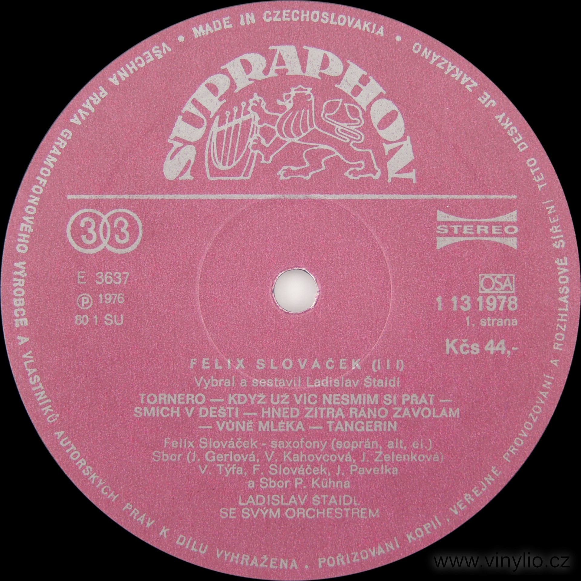 Felix Slovacek (III) [по заказу чешской фирмы SUPRAPHON 1 13 1978]