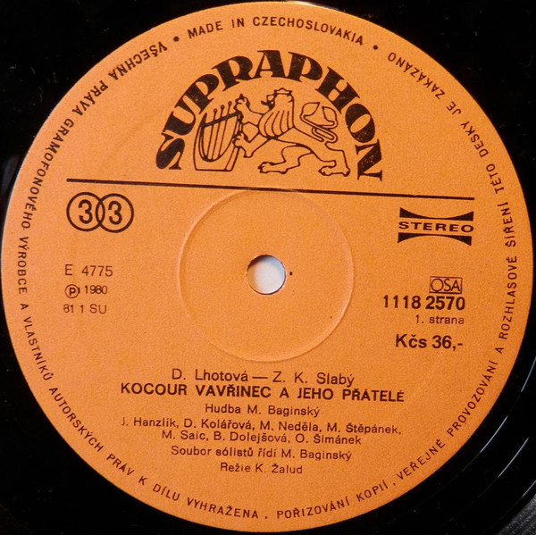 Pohádky (VIII). Kocour Vavřinec A Jeho Přátelé / Jánošíkova Kuželka [по заказу чешской фирмы SUPRAPHON 1118 2570]