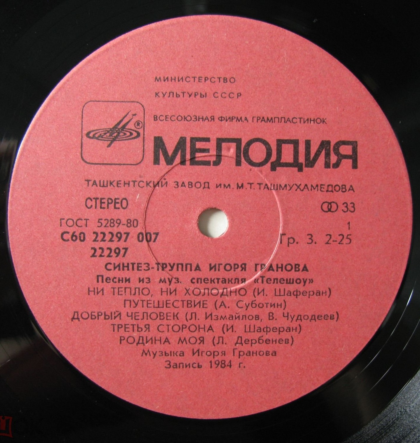 Синтез-труппа Игоря Гранова - Песни из музыкального спектакля "Телешоу"