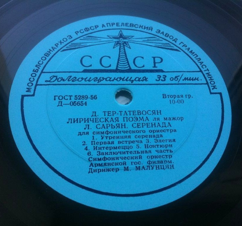 СИМФОНИЧЕСКИЙ ОРКЕСТР АРМЯНСКОЙ ГОС. ФИЛАРМОНИИ, дирижер М. Малунцян