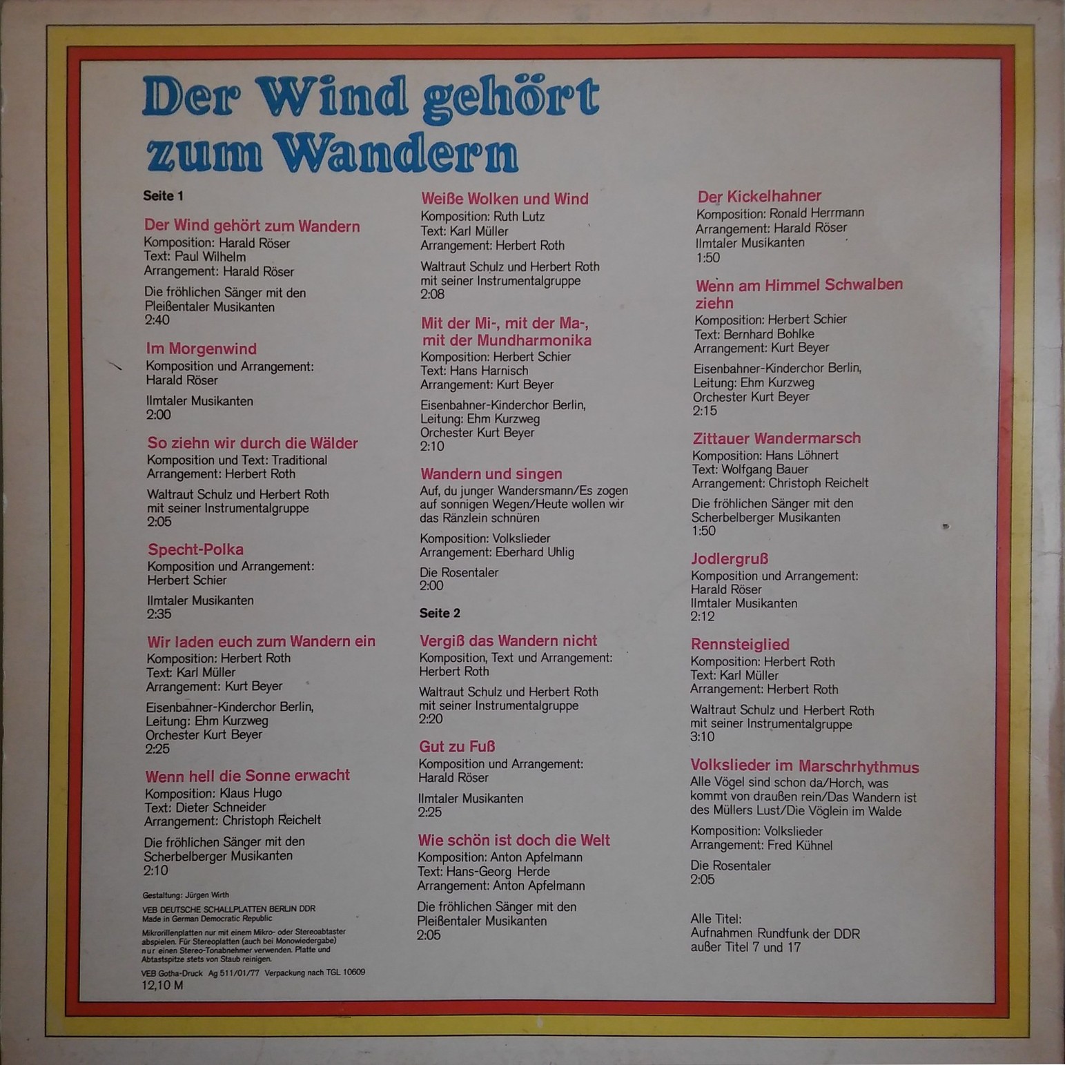 Der Wind gehört zum Wandern [по заказу немецкой фирмы AMIGA 8 45 143]