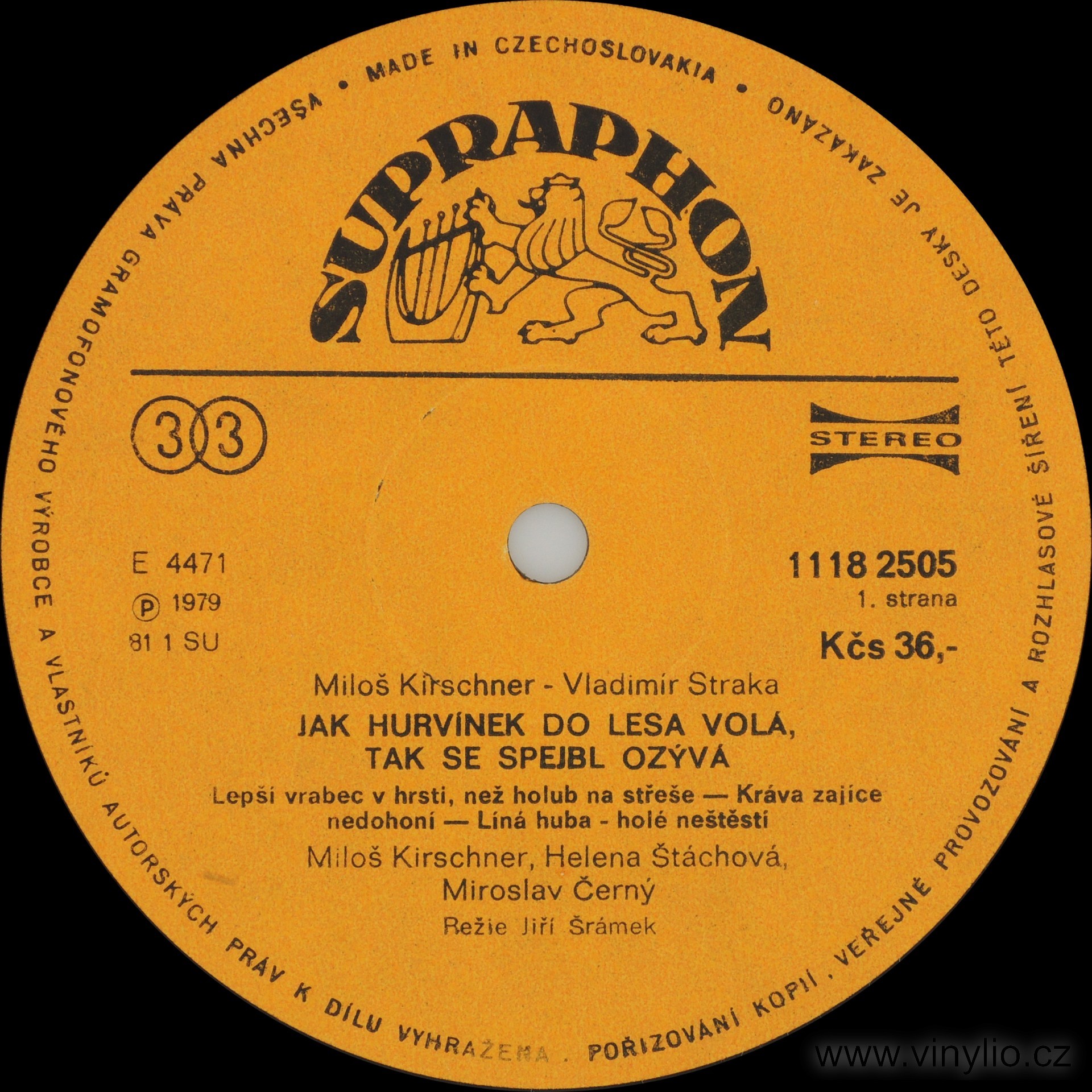 Miloš Kirschner, Vladimír Straka ‎– Jak Hurvínek Do Lesa Volá, Tak Se Spejbl Ozývá [по заказу чешской фирмы SUPRAPHON 1118 2505]
