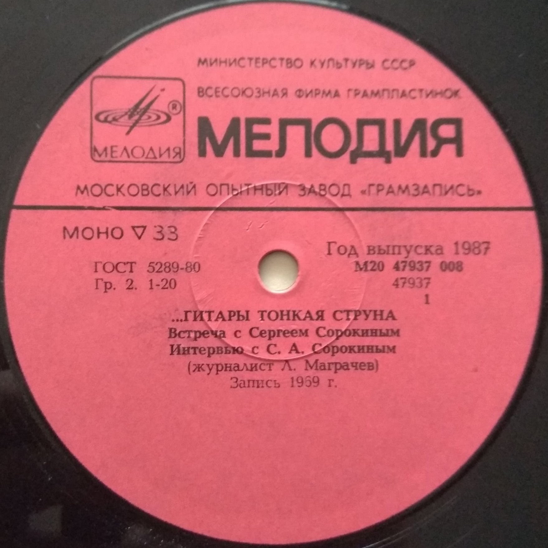 ...ГИТАРЫ ТОНКАЯ СТРУНА. Встреча с Сергеем Сорокиным (1896- 1974).