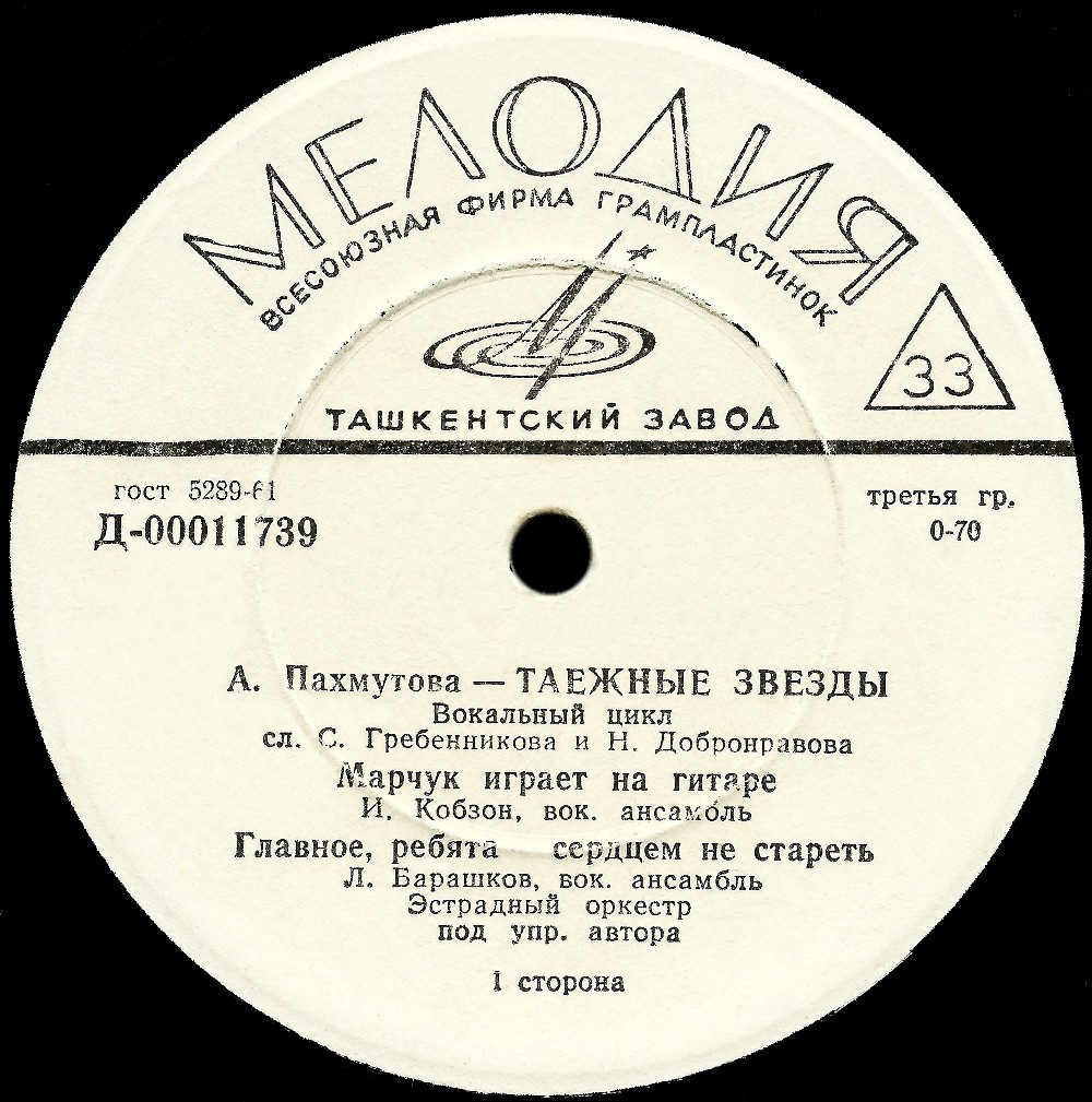 А. ПАХМУТОВА (1929). «Таежные звезды», вокальный цикл на сл. С. Гребенникова и Н. Добронравова