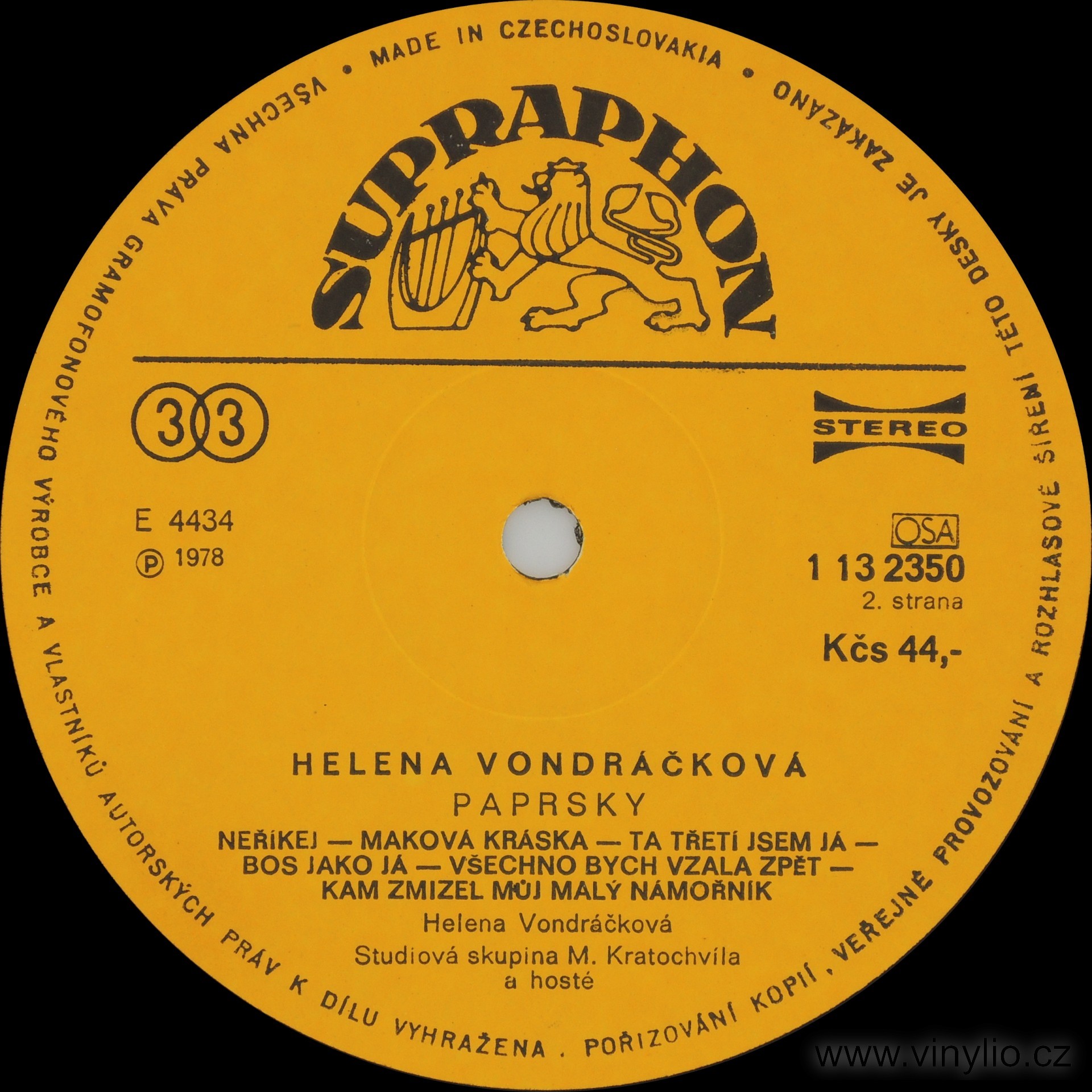 Helena VONDRACKOVA. Paprsky [по заказу чешской фирмы SUPRAPHON 1 13 2350]