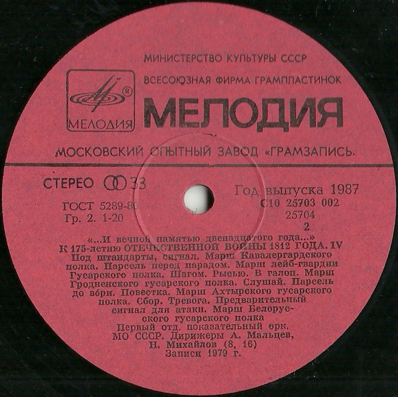 Русская военная музыка и музыка, посвященная Отечественной войне 1812 года [5 пл.]