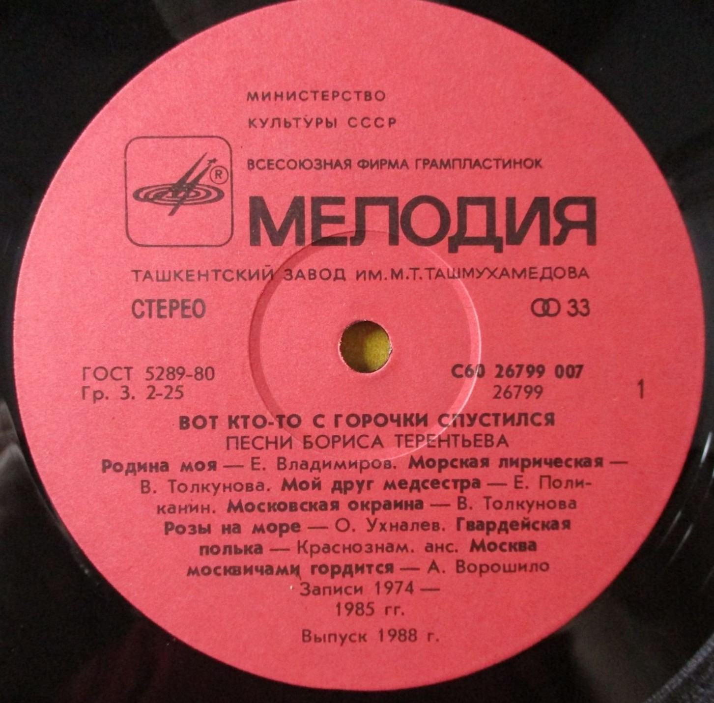 "Вот кто-то с горочки спустился". Песни Бориса ТЕРЕНТЬЕВА