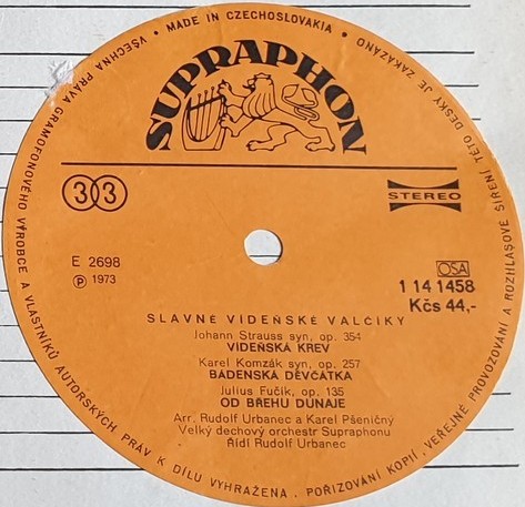 Slavne videnske valciki [по заказу чешской фирмы SUPRAPHON 1 14 1458]