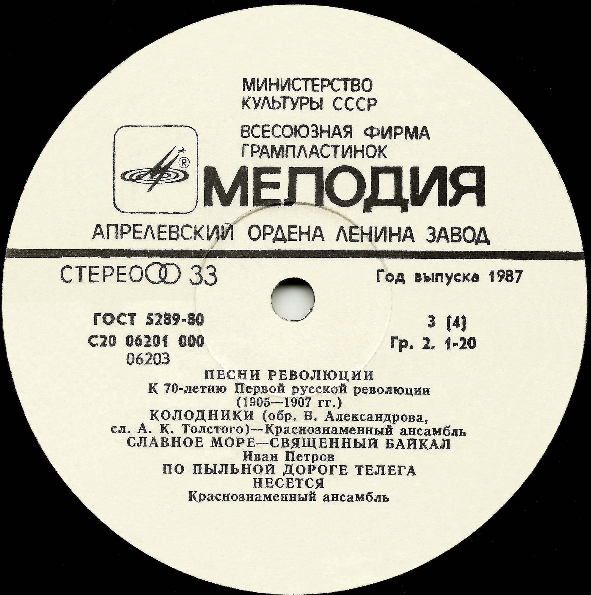ПЕСНИ РЕВОЛЮЦИИ. К 70-летию Первой русской революции (1905-1907 гг.).