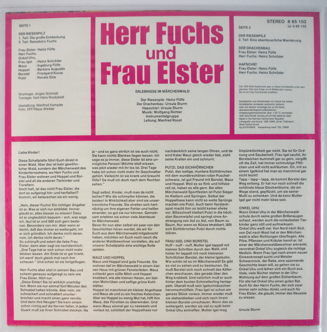 Herr Fuchs und Frau Elster [по заказу немецкой фирмы LITERA 8 65 102]