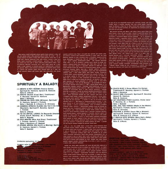 Spirituál Kvintet ‎– Spirituály A Balady [по заказу чешской фирмы SUPRAPHON 1 13 2306]