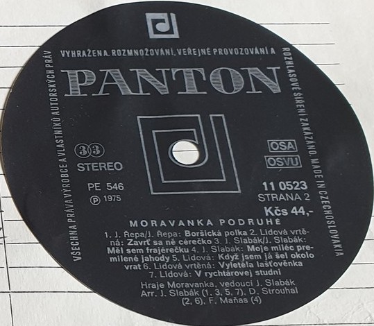 Moravanka Podruhé [по заказу чешской фирмы PANTON 11 0523]