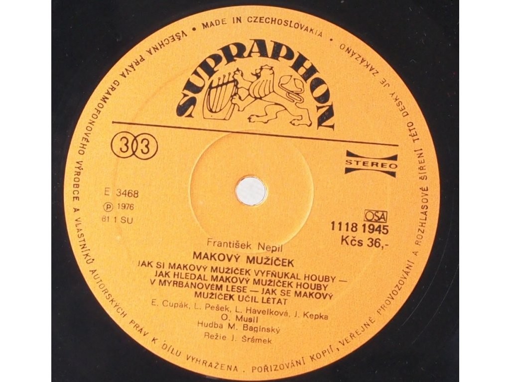 Frantisek Nepil. Makovy muzicek [по заказу чешской фирмы SUPRAPHON 1118 1945]