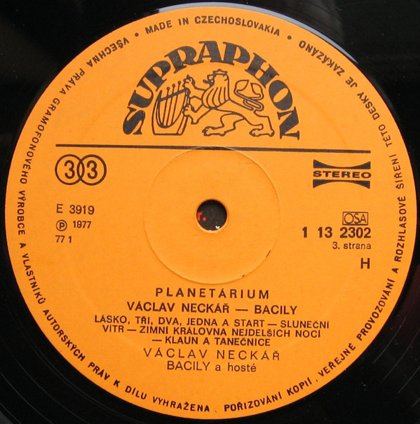 Václav Neckář & Bacily ‎– Planetárium [по заказу чешской фирмы SUPRAPHON 1 13 2301-02]