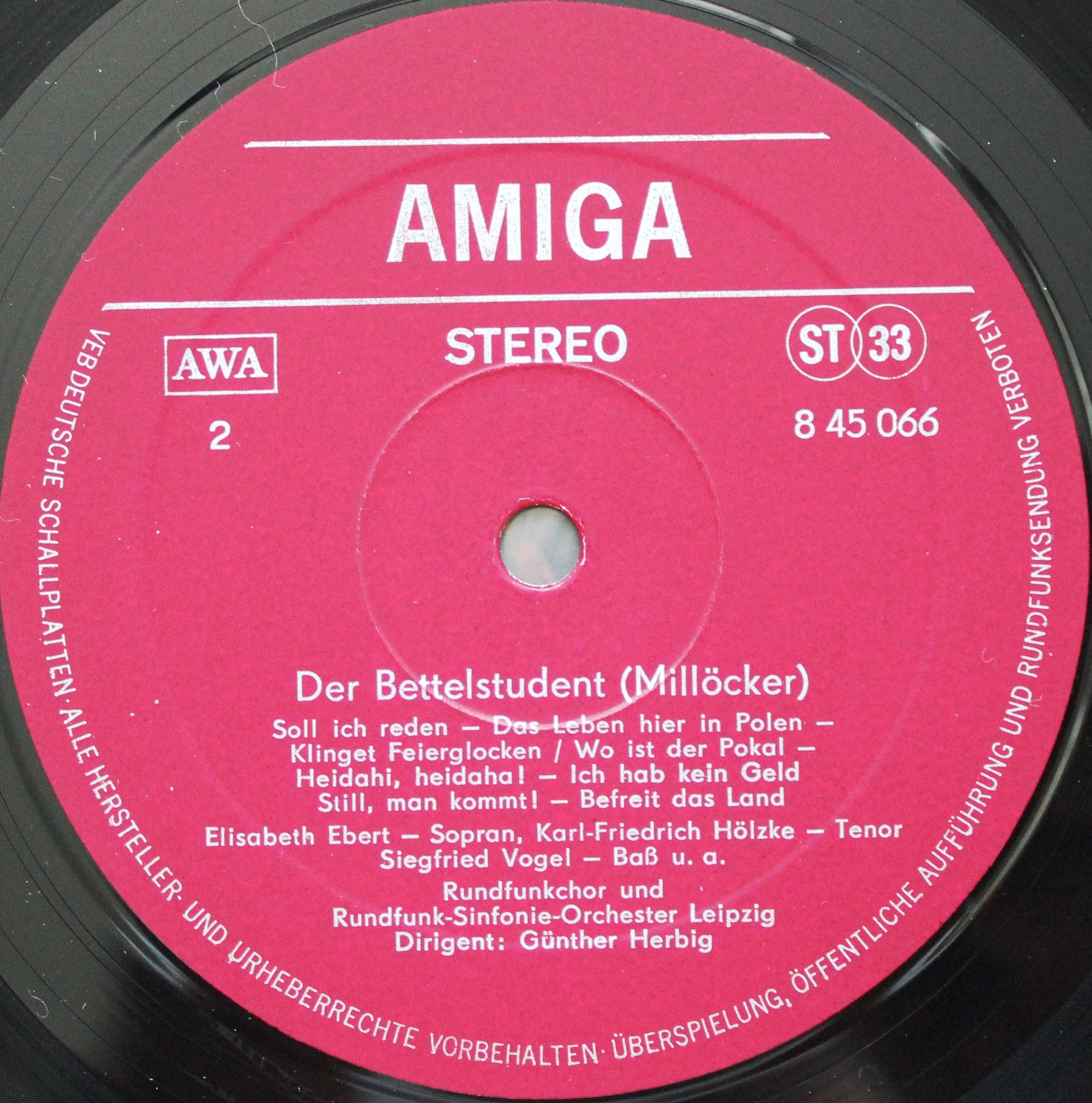Karl Millöcker - Der Bettelstudent  (Operettenquerschnitt) [по заказу немецкой фирмы AMIGA 8 45 066]