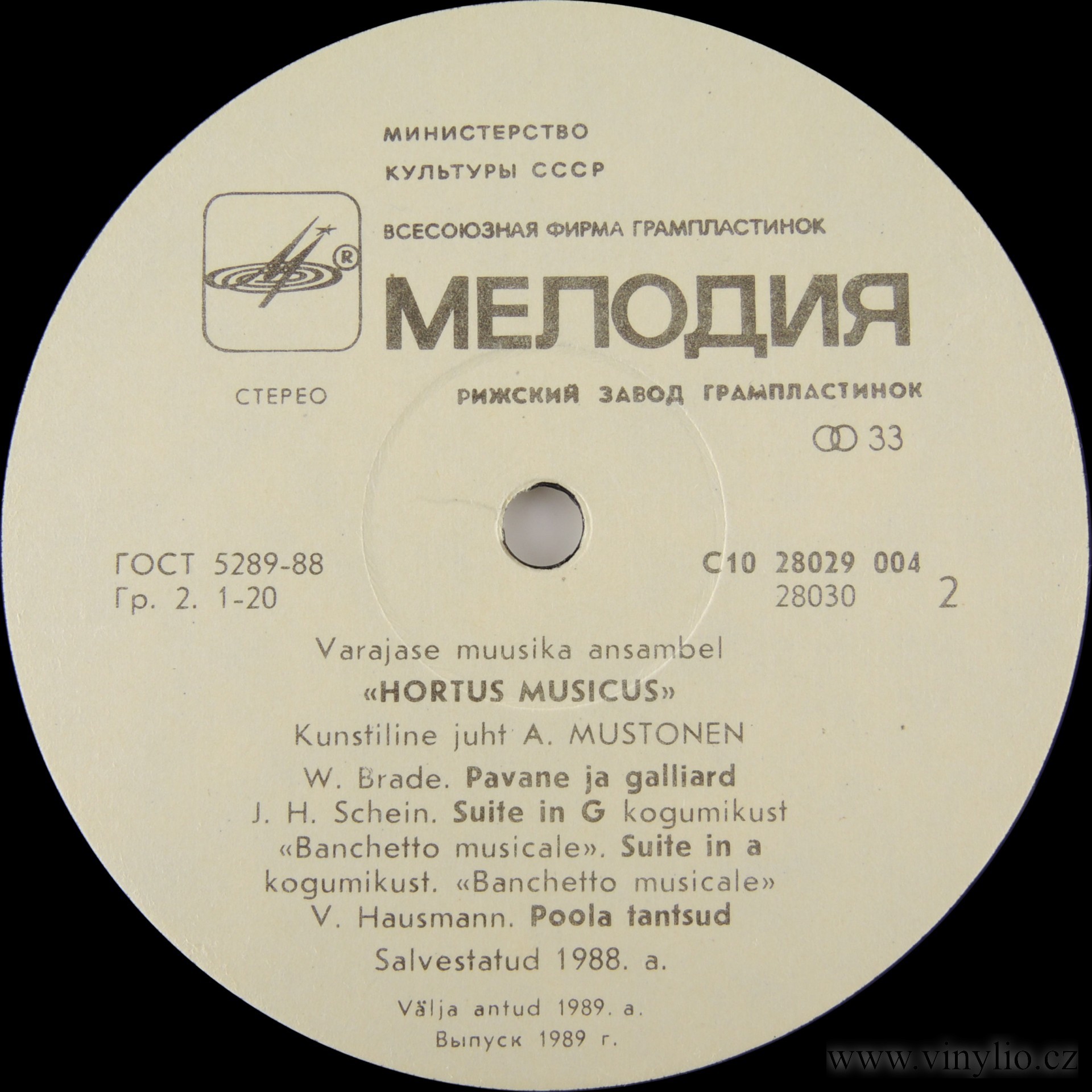 АНСАМБЛЬ СТАРИННОЙ МУЗЫКИ "HORTUS MUSICUS", худ. рук Андрес Мустонен. Немецкая танцевальная музыка эпохи раннего барокко.