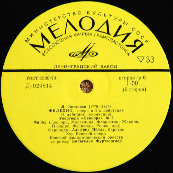 Л. Бетховен: Фиделио, опера в 2 действиях (В. Фуртвенглер)