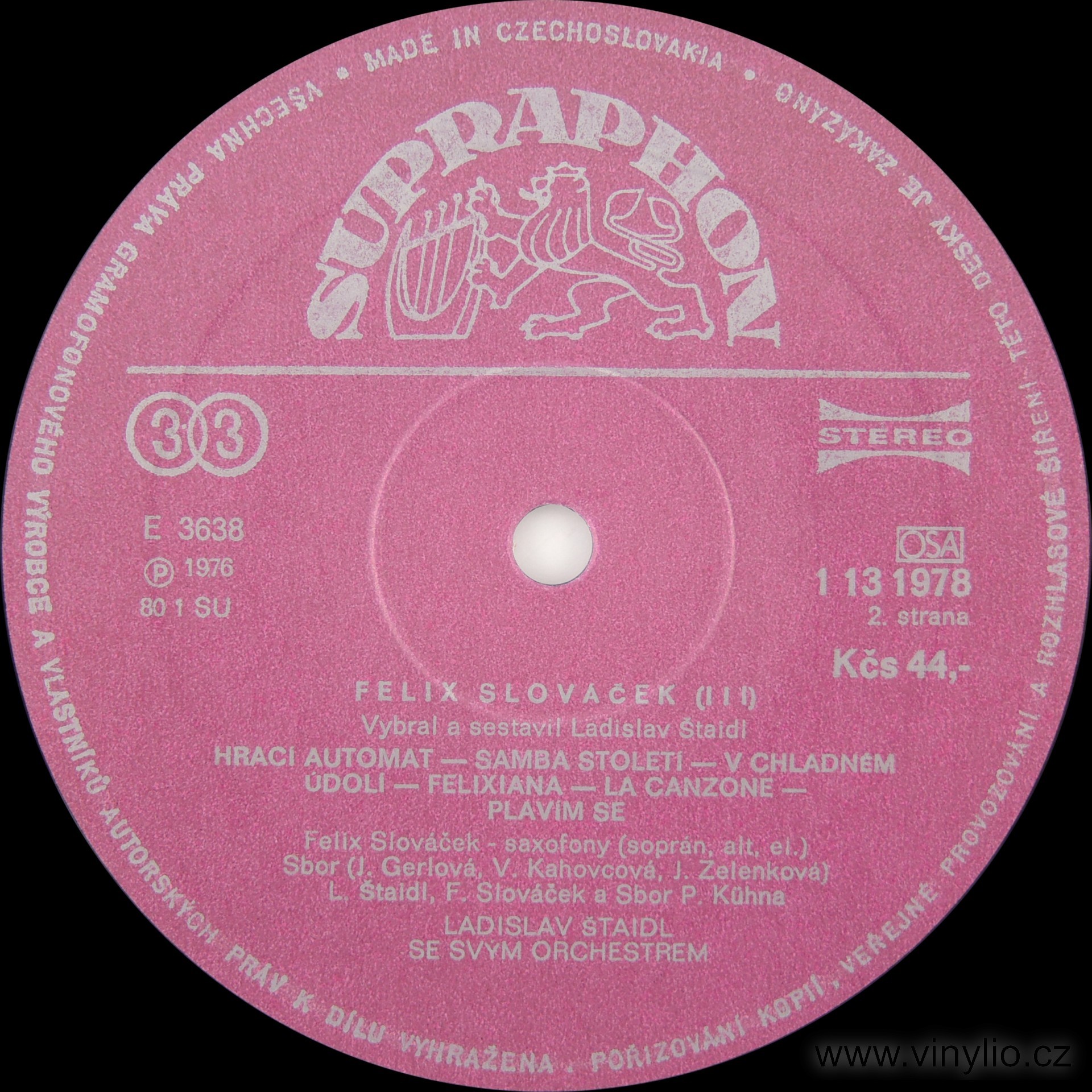 Felix Slovacek (III) [по заказу чешской фирмы SUPRAPHON 1 13 1978]