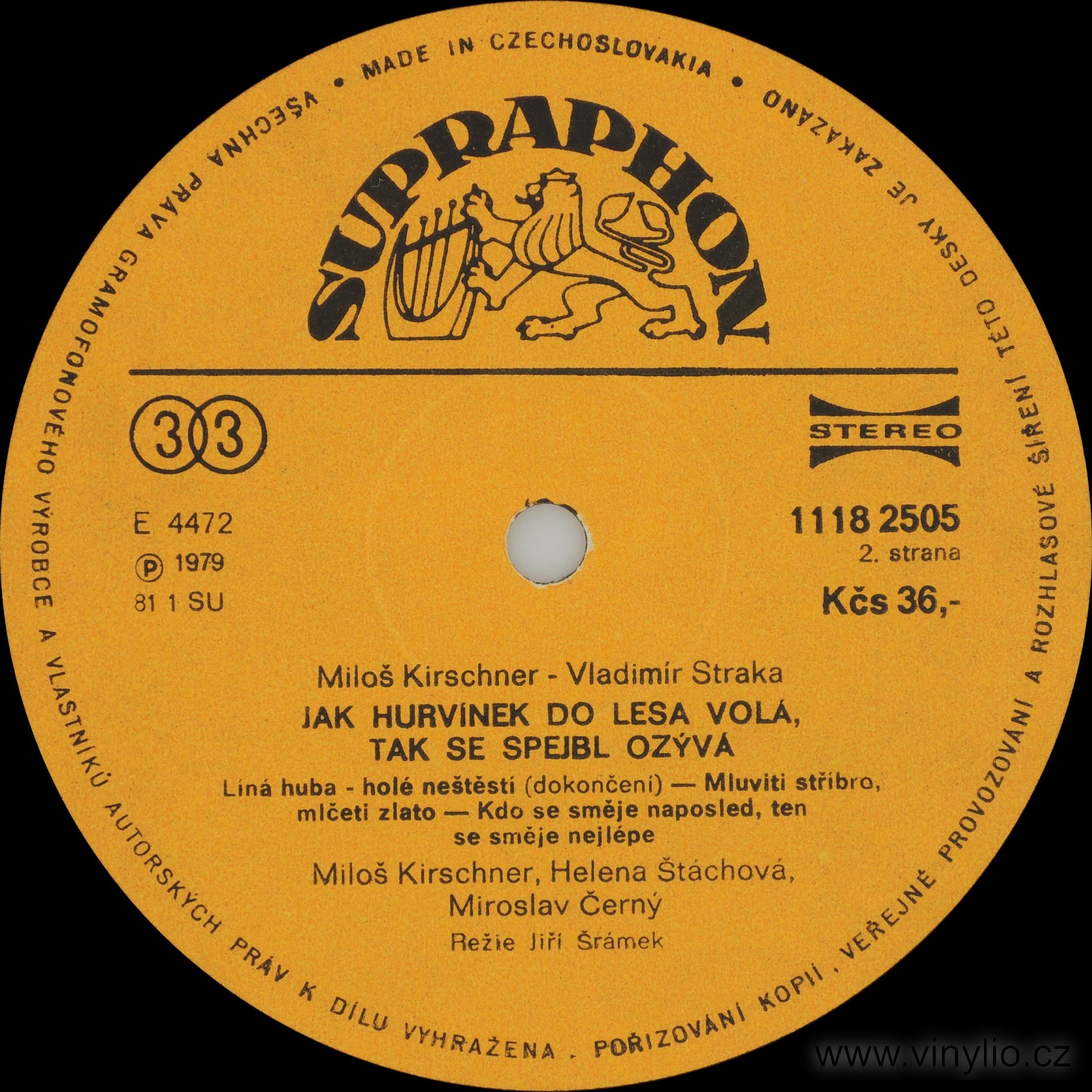 Miloš Kirschner, Vladimír Straka ‎– Jak Hurvínek Do Lesa Volá, Tak Se Spejbl Ozývá [по заказу чешской фирмы SUPRAPHON 1118 2505]